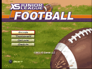 XS Jr League Football title screen for Playstation
